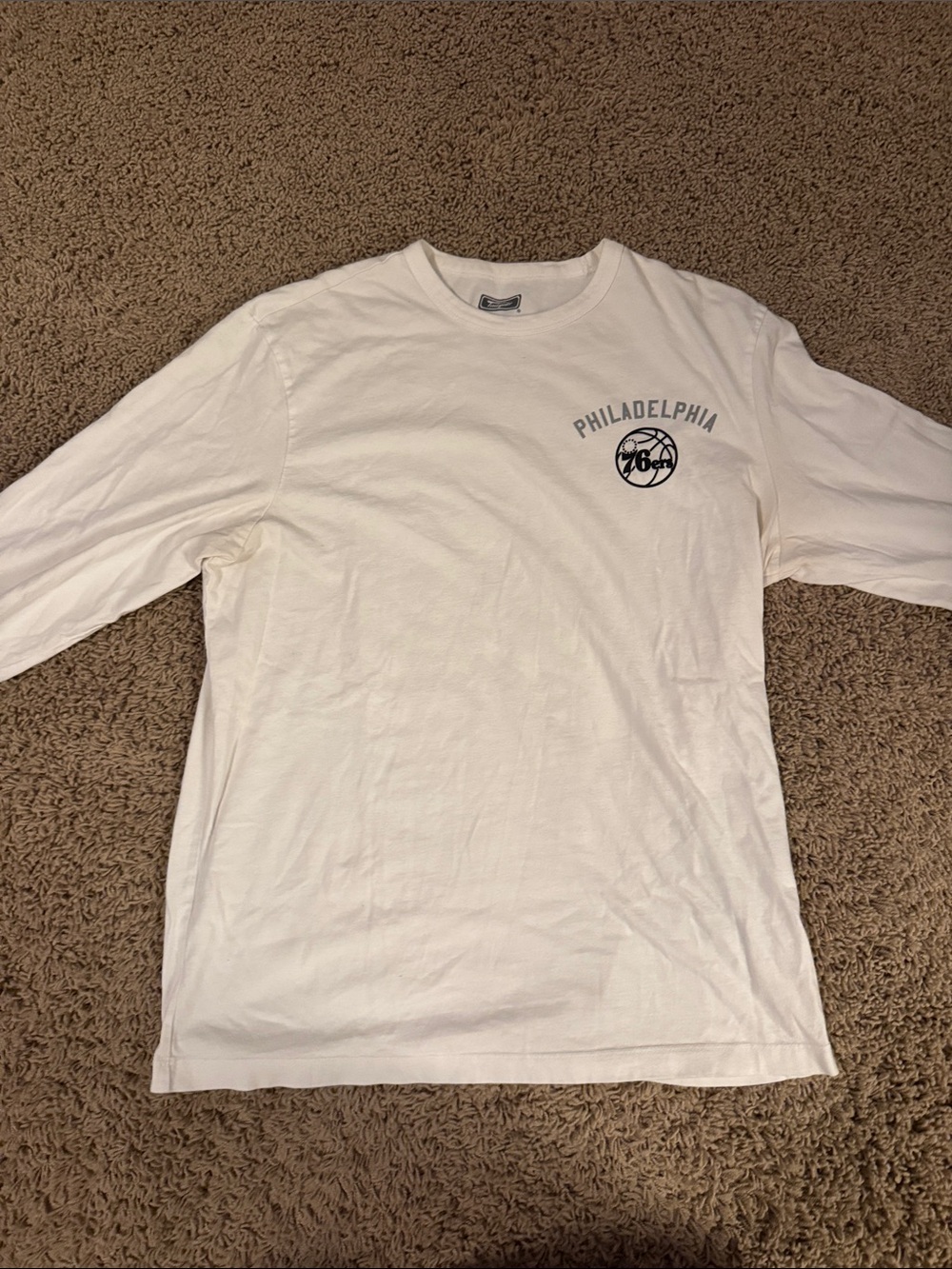 Philadelphia 76ers White Long-Sleeve Crew Tee